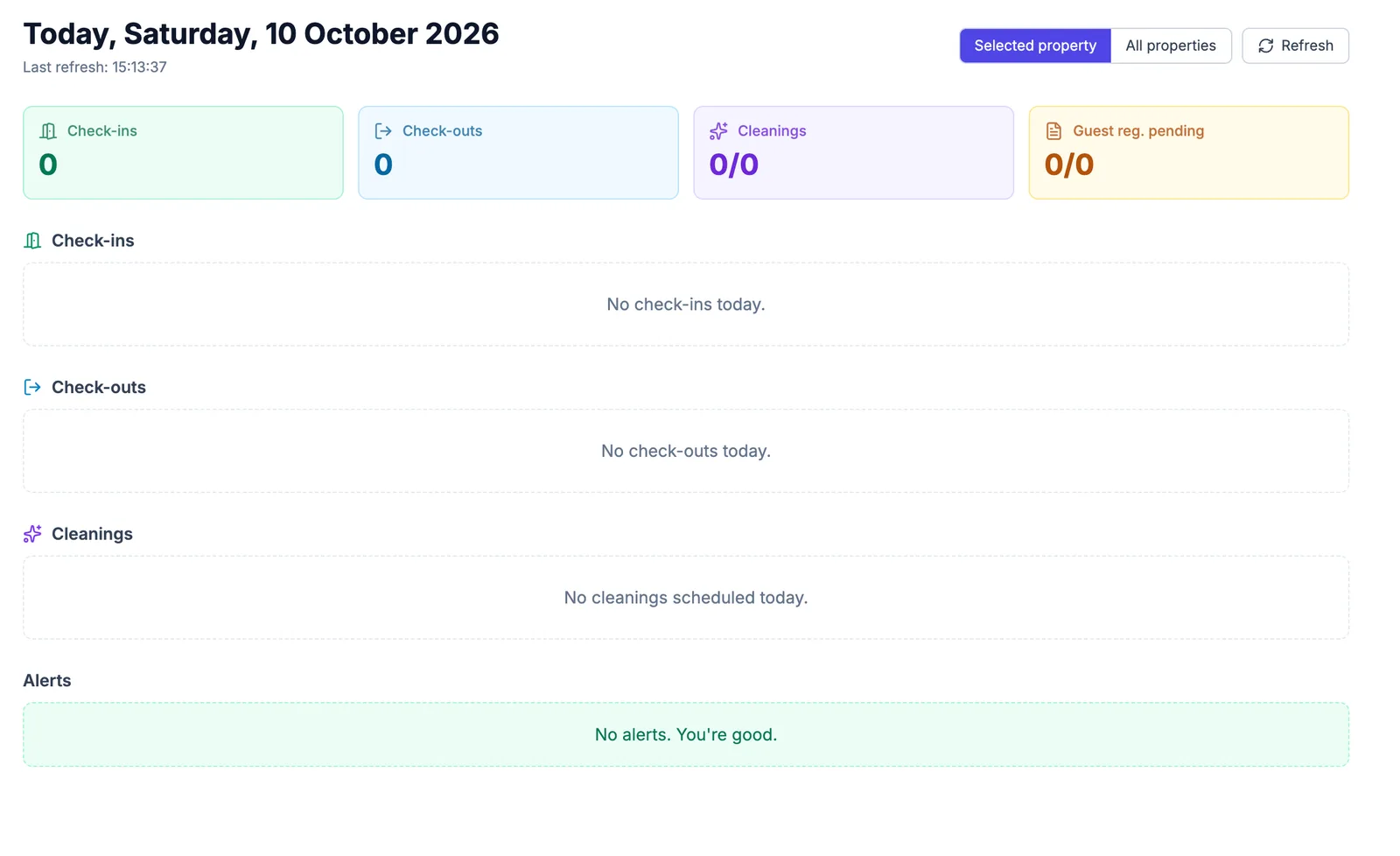 Schermata della dashboard Oggi e della command palette